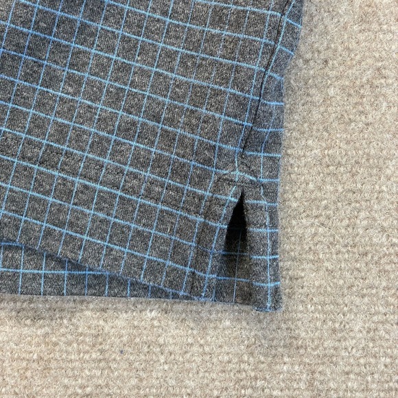 FootJoy FJ 1857 Polo Shirt Mens Large Gray Blue Check S/S Cotton Coolmax Stretch - Picture 4 of 8